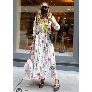 Sonnet James Violet Multicolor Floral Maxi Dress Size Large